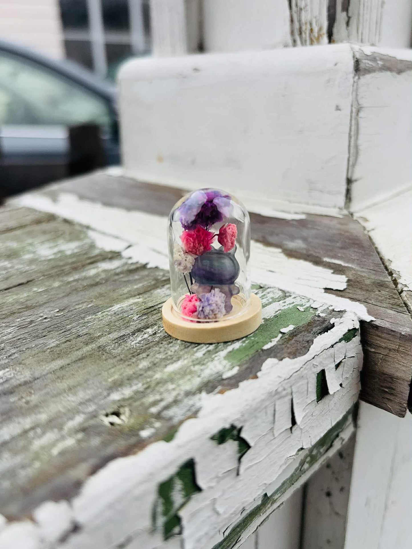 Purple & Blue Striped Flourite Labubu 1.25" Dome Jar