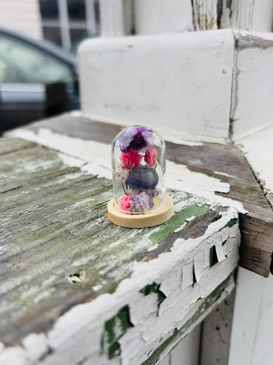 Purple & Blue Striped Flourite Labubu 1.25" Dome Jar