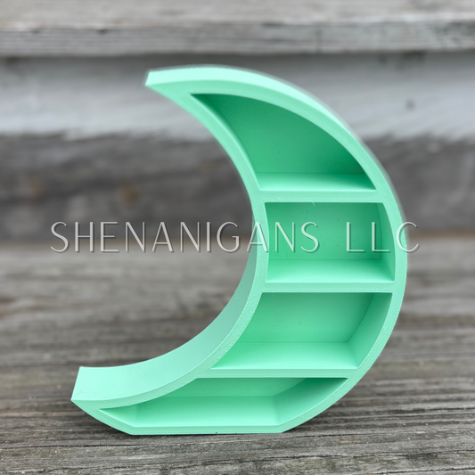 Curio Shelf Waxing Crescent - Represents the Maiden, symbolizing birth and youth - 3 Shelf - Trinket, Desk, Crystal