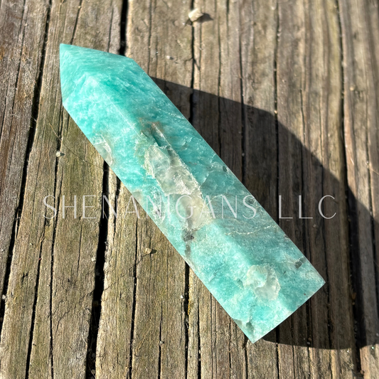 Amazonite Polished Point Mineral Specimen Gemstone Crystal Obelisk Wand