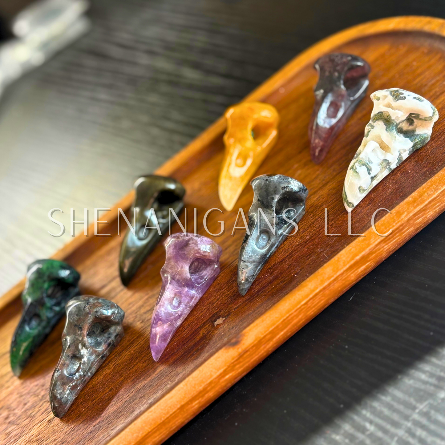 Raven Skull - Medium - Crystal Carving