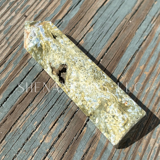 Moss Agate Polished Point Mineral Specimen Gemstone Crystal Obelisk Wand