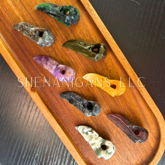 Raven Skull - Medium - Crystal Carving