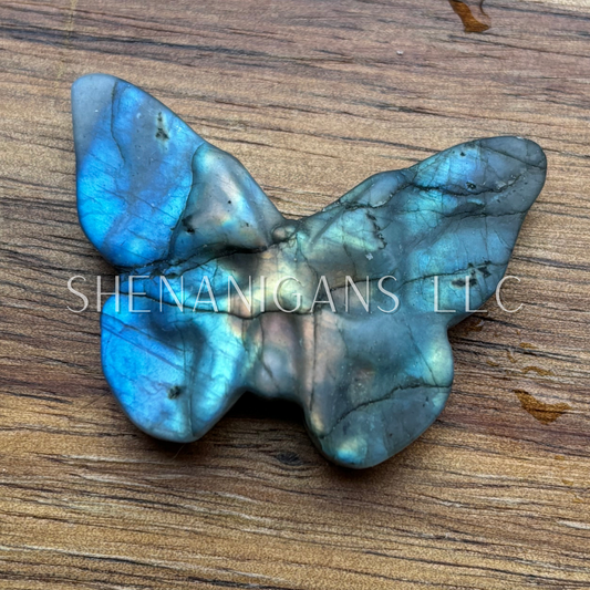 Butterfly Skull - Flat Crystal Carving