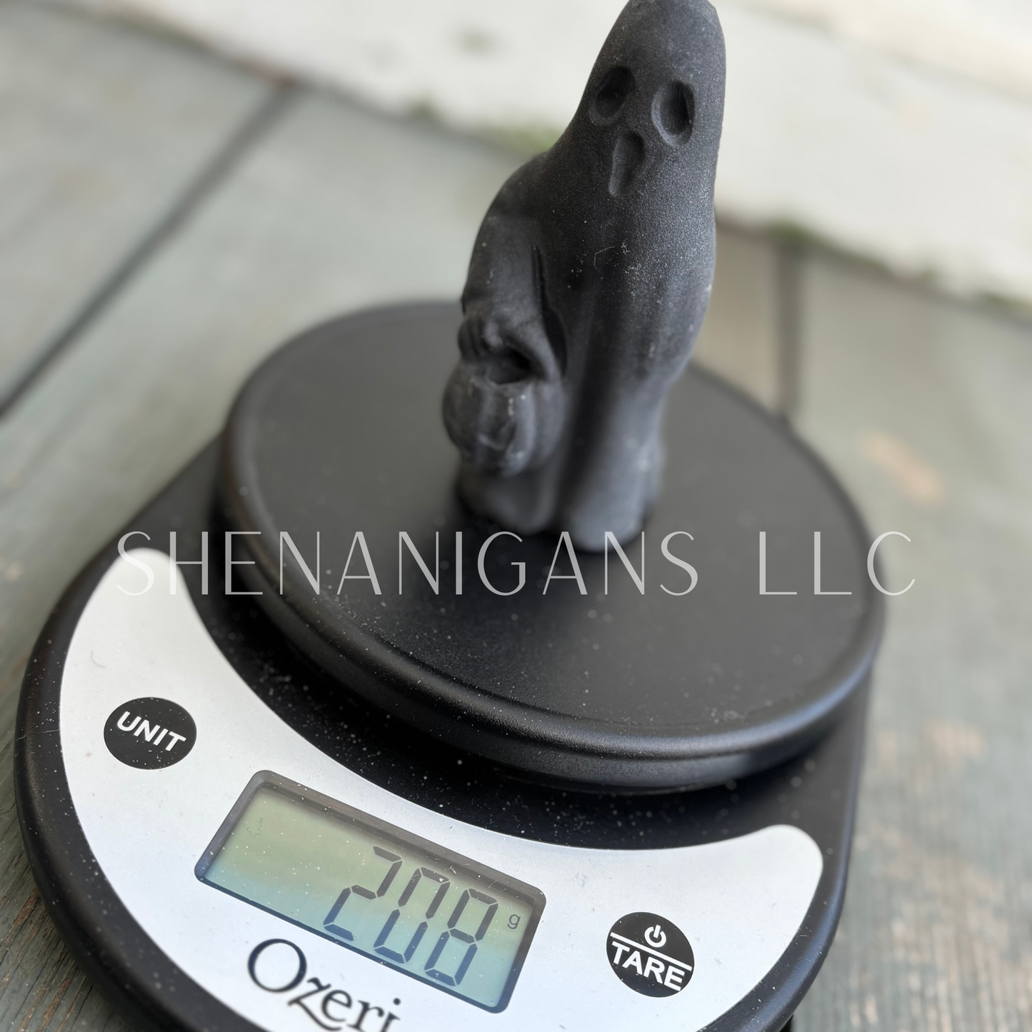 Trick or Treat Ghost with Pumpkin Candy Basket - Obsidian - Crystal Carving