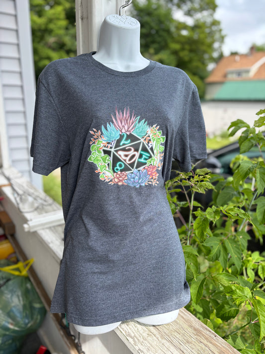 Dice D20 Hand Drawn Digital Art, Mushroom Foliage Cottage Core apparel - Original Art by Sam