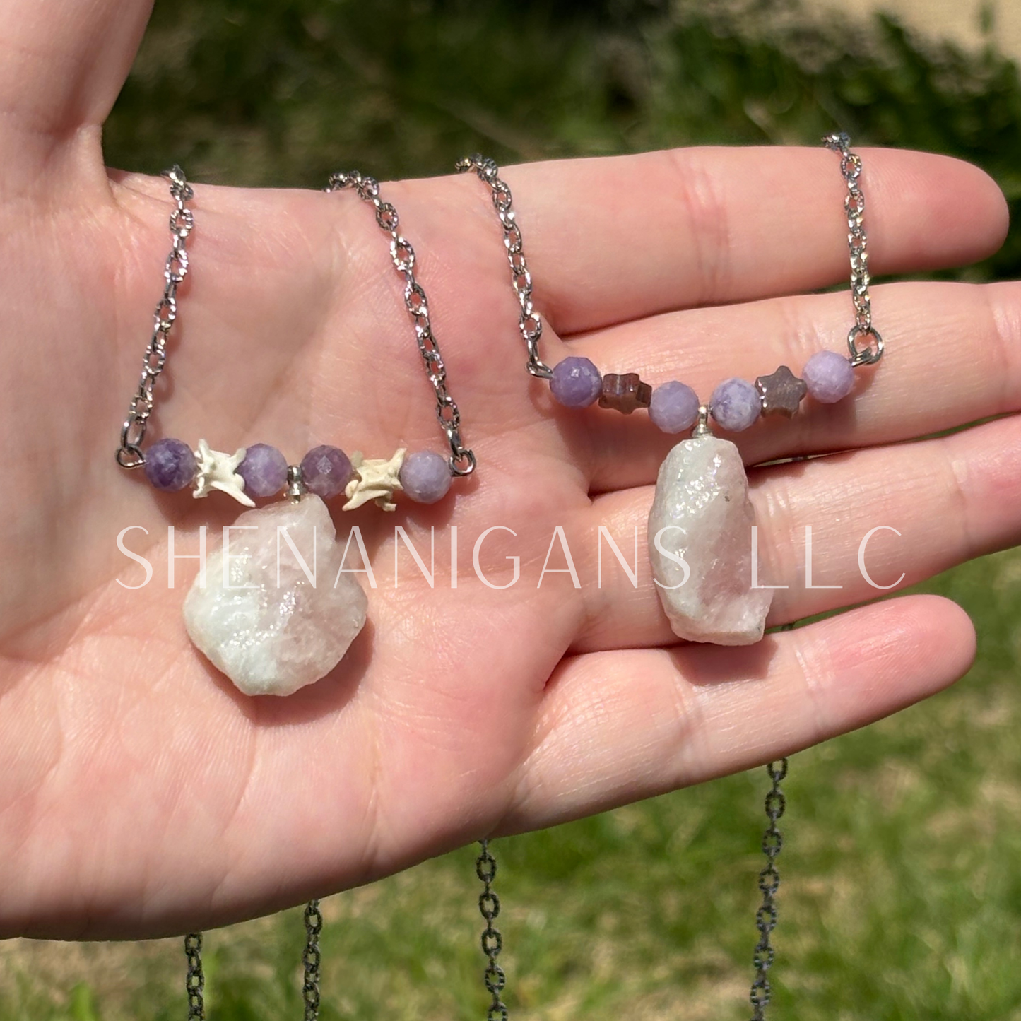 Rose Quartz Freeform Pendant Necklace
