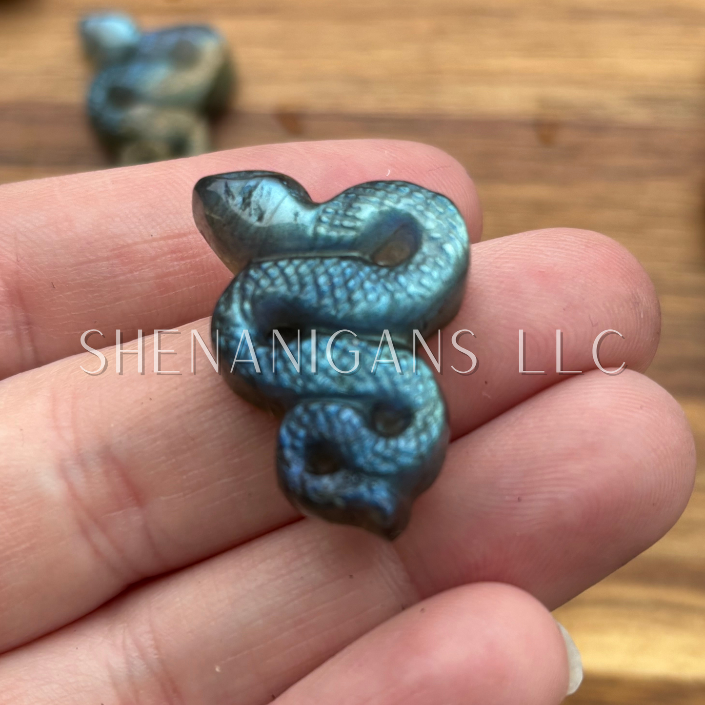 Snake - Mini Labradorite, Excellent Flash - Crystal Carving