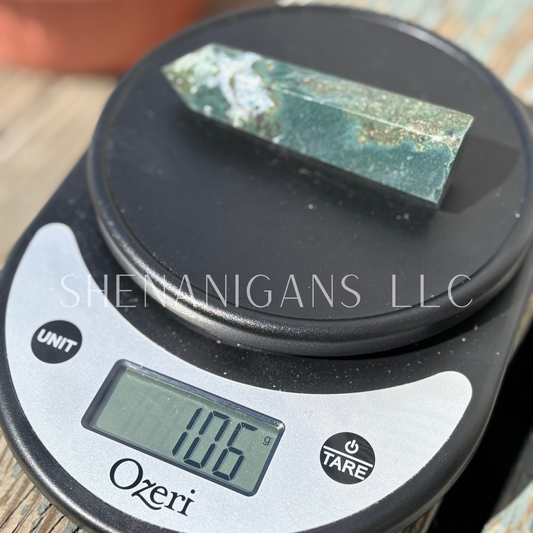 Moss Agate Polished Point Mineral Specimen Gemstone Crystal Obelisk Wand