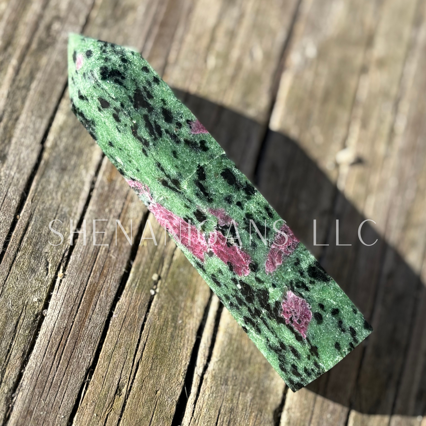 Ruby Zoisite Polished Point Mineral Specimen Gemstone Crystal Obelisk Wand
