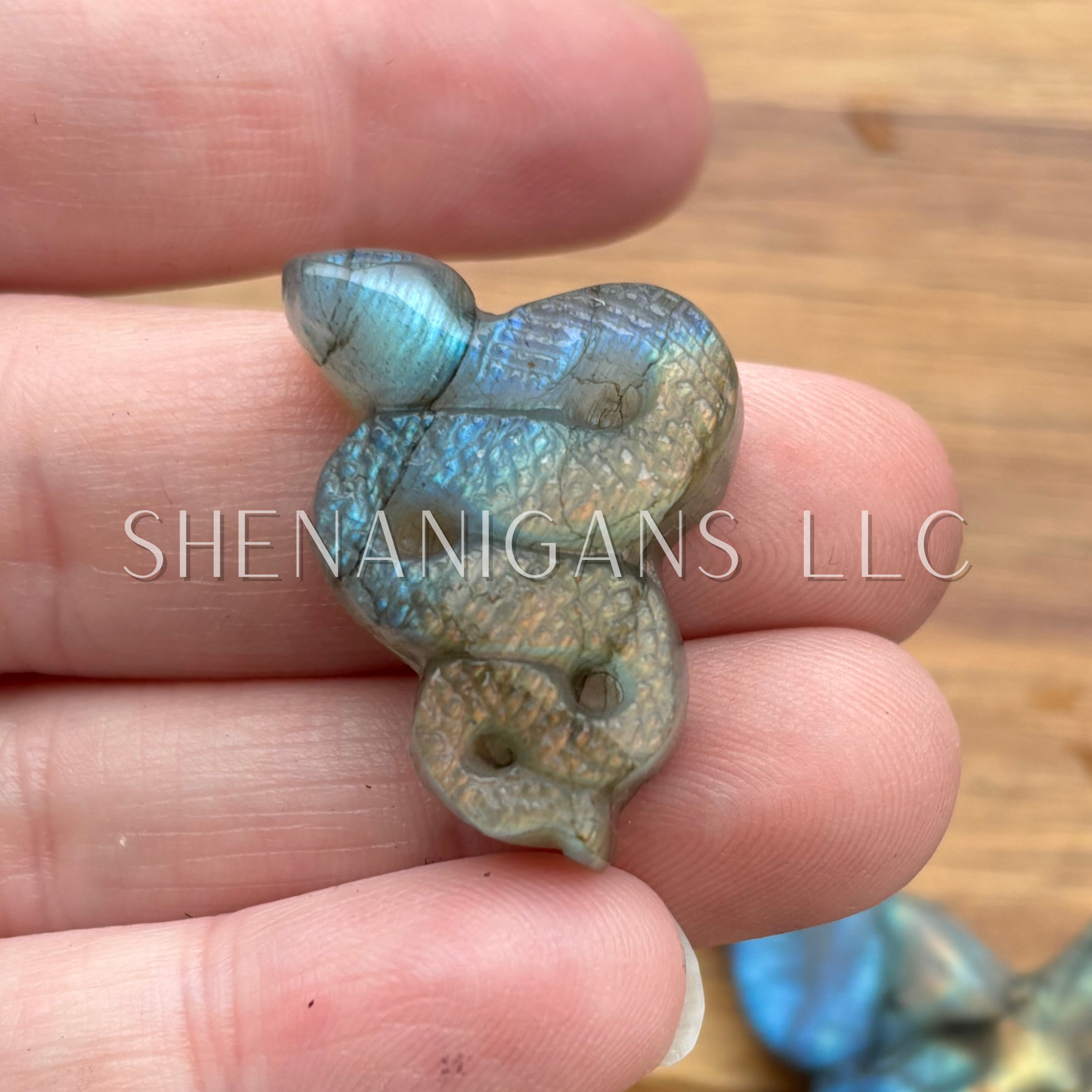 Snake - Mini Labradorite, Excellent Flash - Crystal Carving