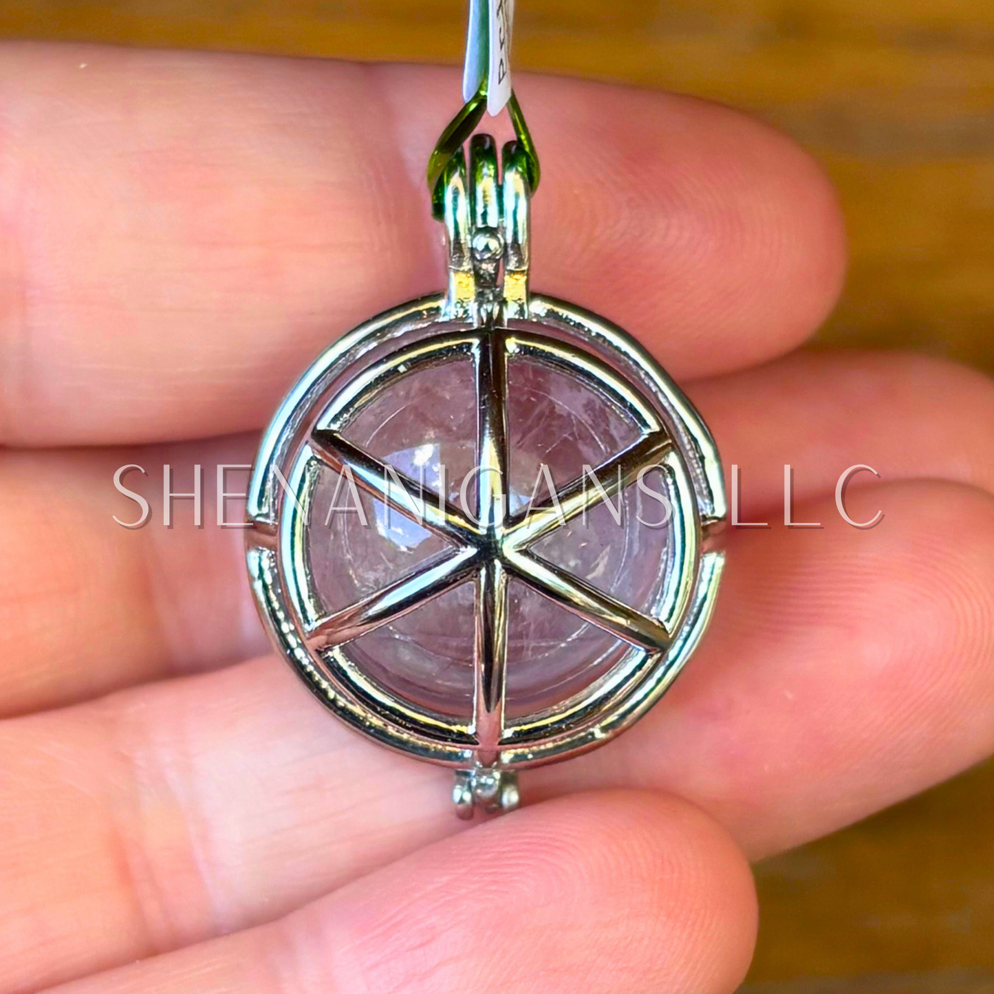 Amethyst Shooting Star Cage Crystal Holder Pendant – Adjustable Cage for Interchangeable Crystals