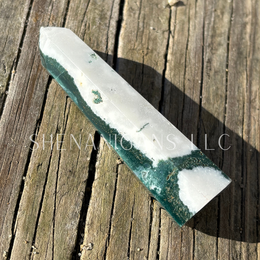 Tree Agate Polished Point Mineral Specimen Gemstone Crystal Obelisk Wand