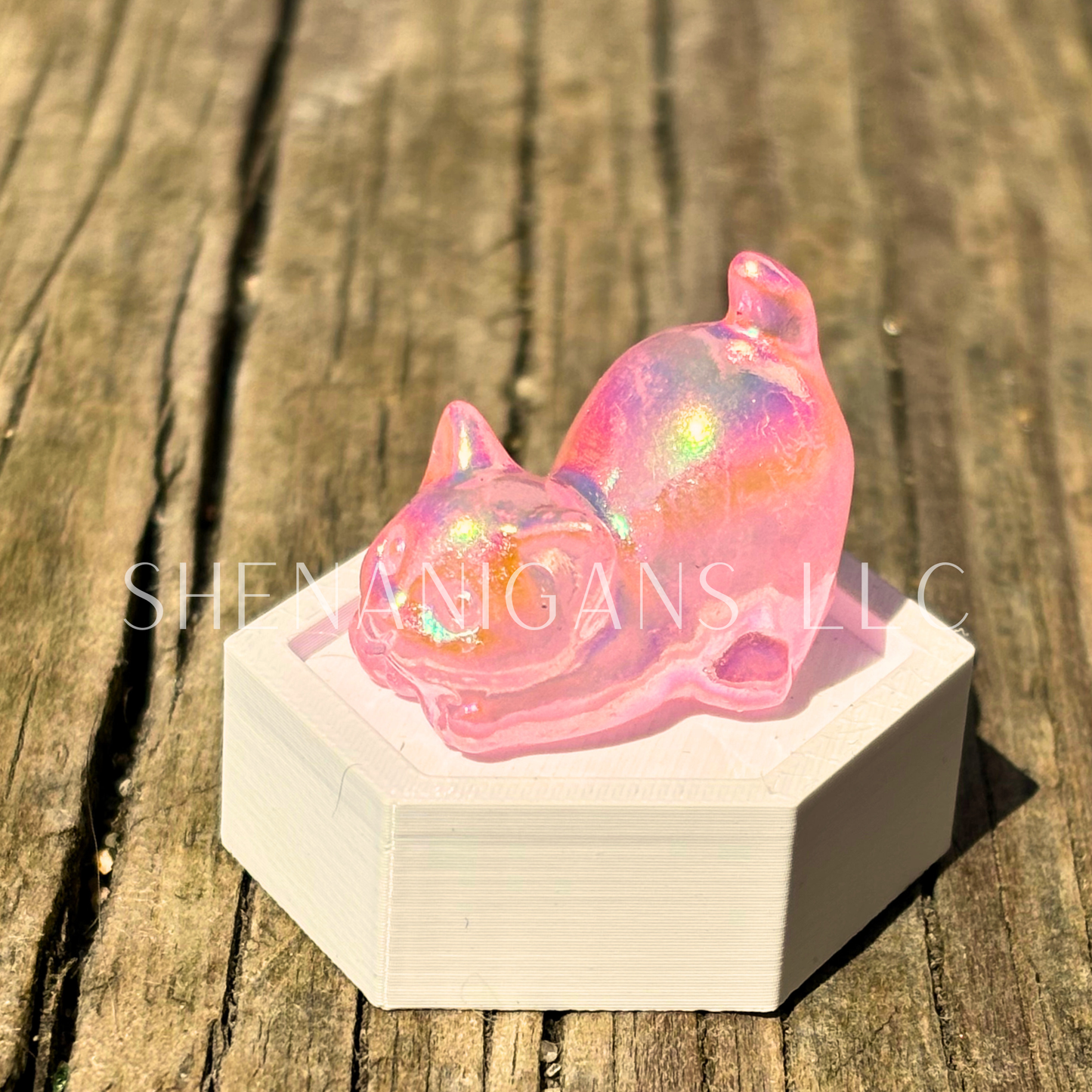 Stretching Cat - Small - Crystal Carving