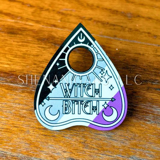 Asexual Pride Flag Planchette Pin (Pronoun Styles Available)