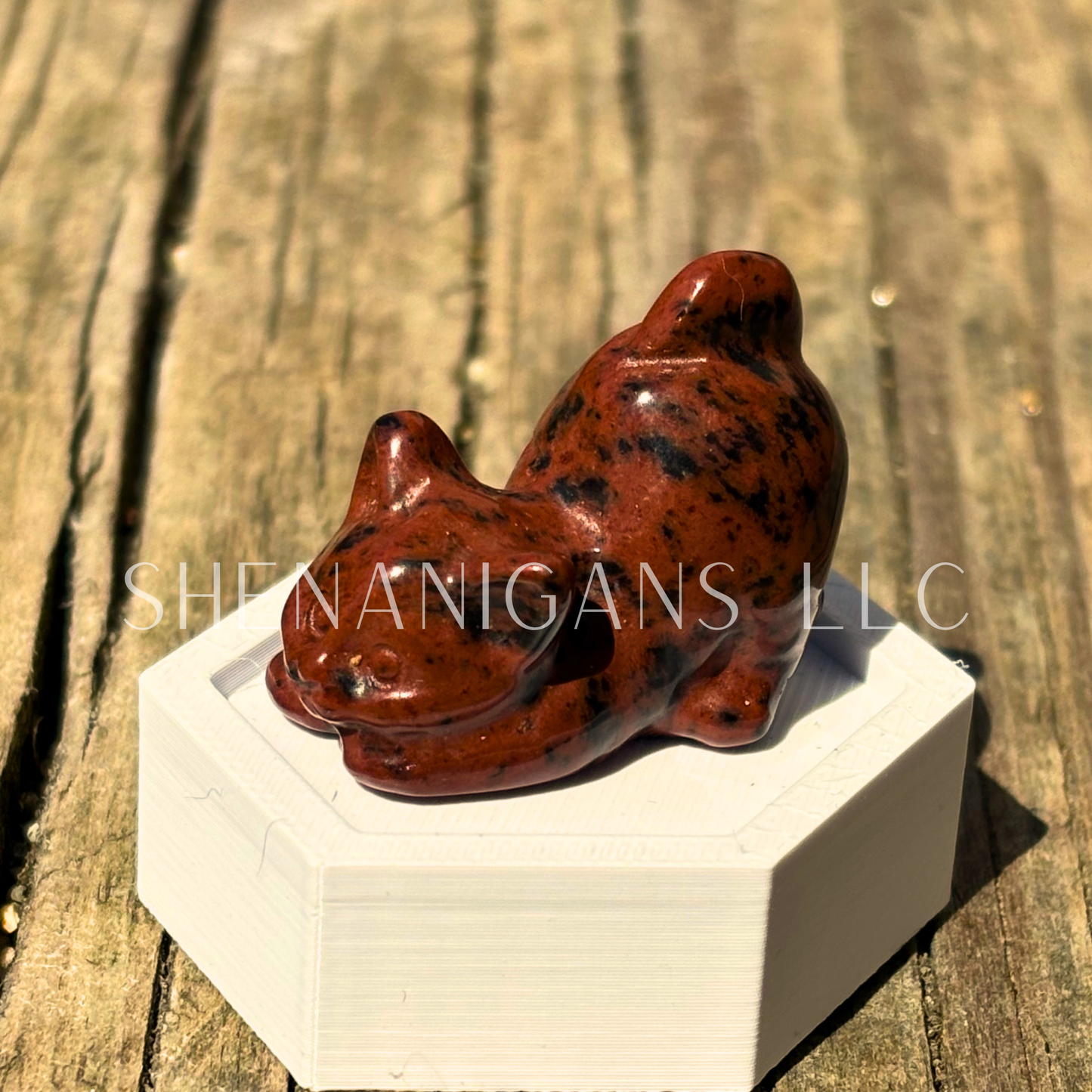 Stretching Cat - Small - Crystal Carving