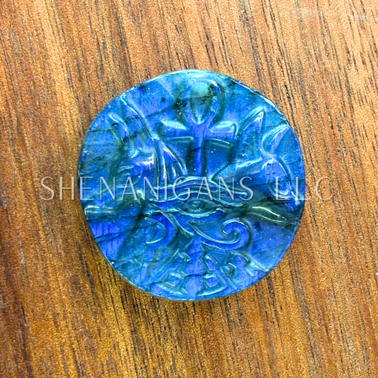 Egyptian - Eye of Ra - Cab - Flat Crystal Carving