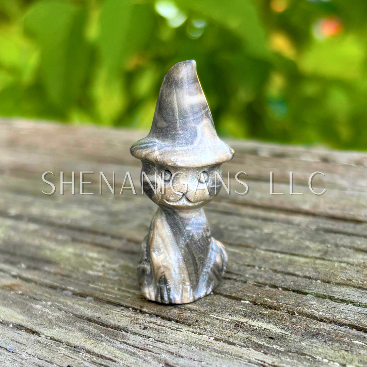 Witch Cat Crystal Carving