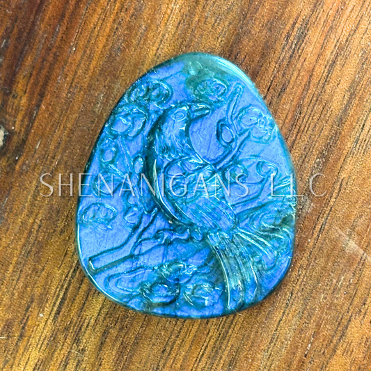 Bird - Cab - Flat Crystal Carving