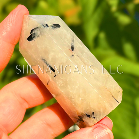 Black Tourmaline in Quartz Point