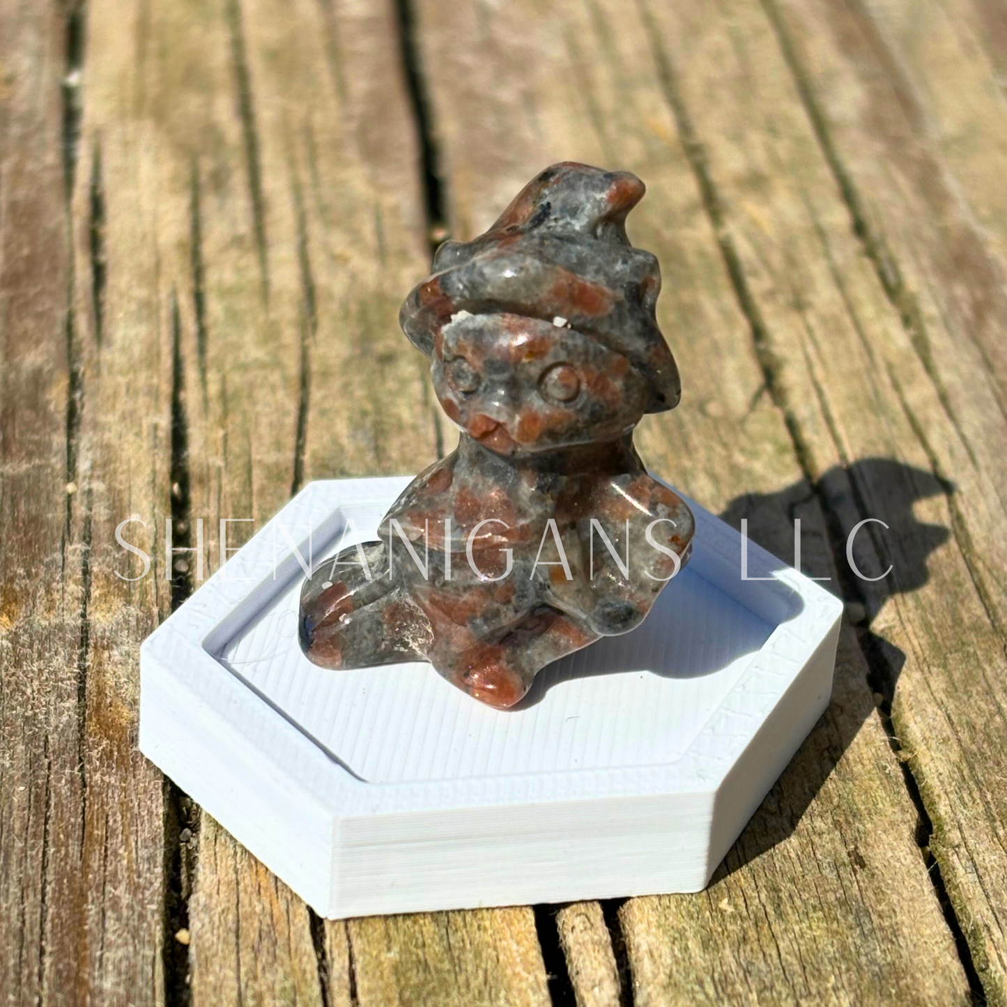 Flying Witch Cat with Hat on Broom - Small - Crystal Carving