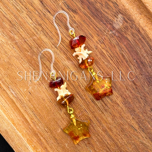 Amber Star Earrings