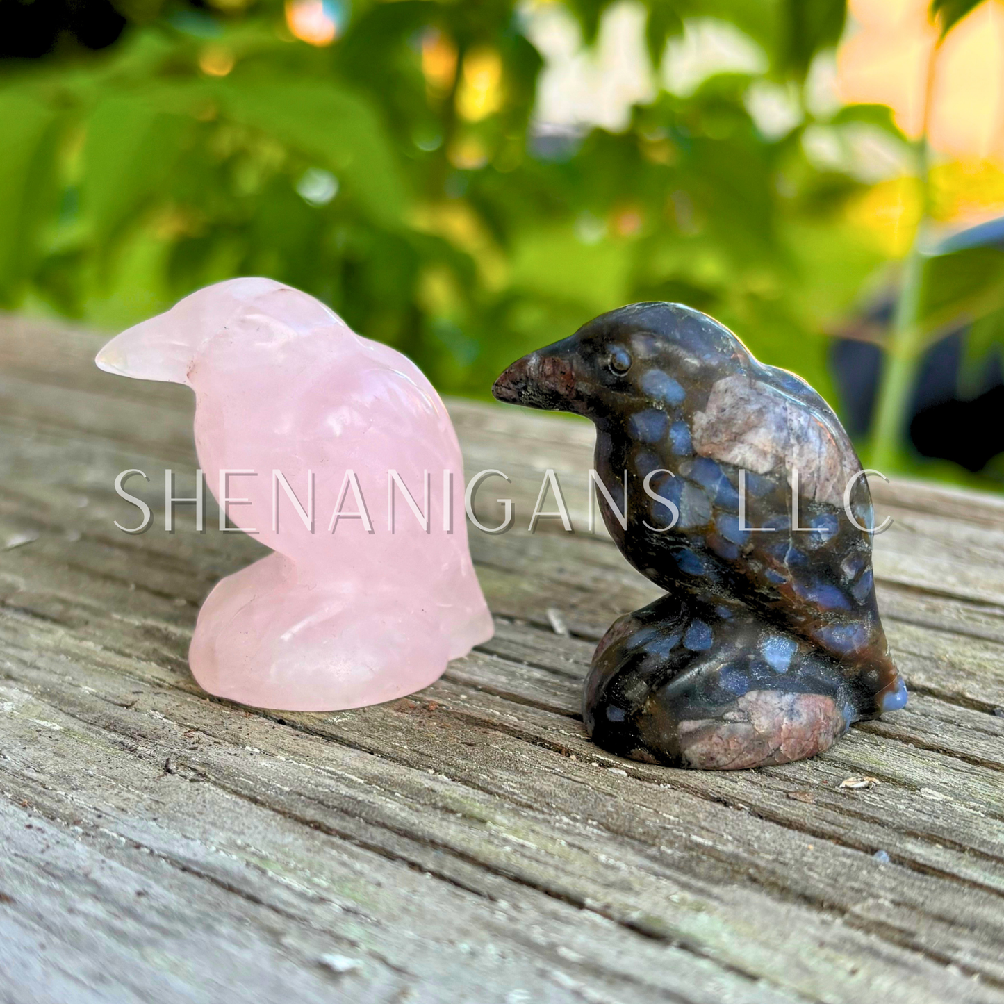 Sitting Raven - Medium - Crystal Carving