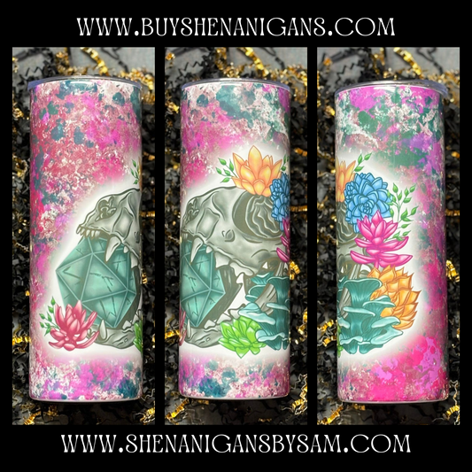 Cottage Core D20 Skull Drinkware