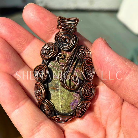 Ruby Zoisite Wire-Wrapped Pendant – Handmade Stone of Vitality & Heart Energy
