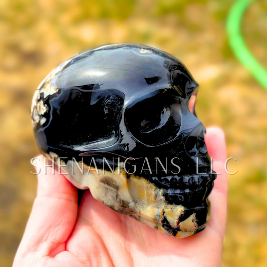 Volcano Agate Skull - UV Reactive