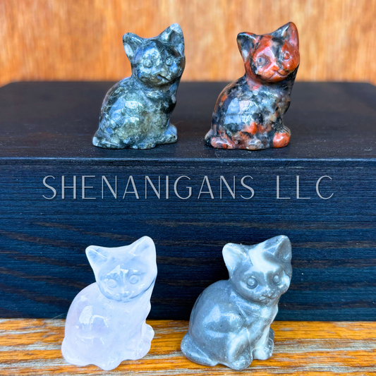 Sitting Cat - Small - Crystal Carving