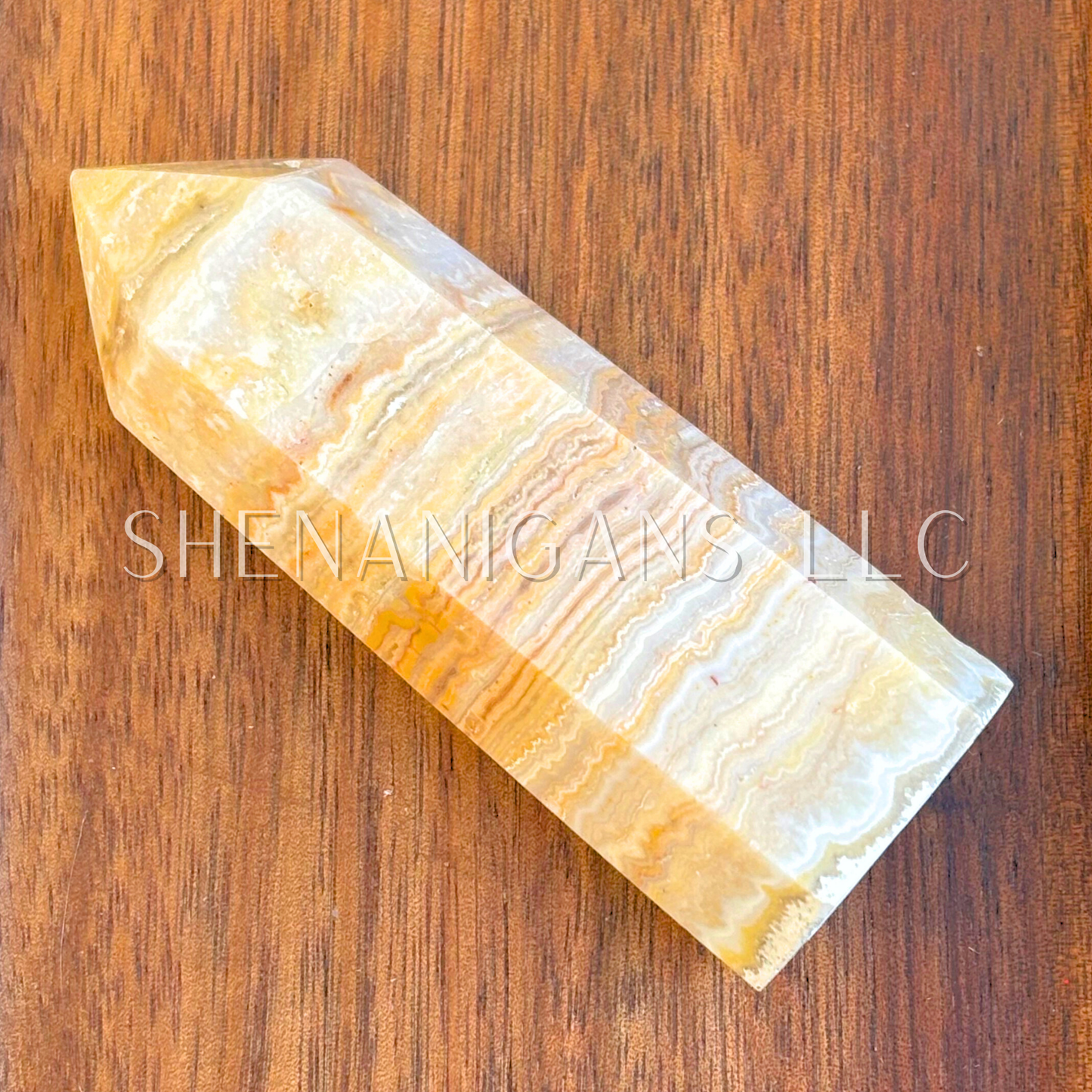3.25" Dendritic Calcite Polished Point Mineral Specimen Gemstone Crystal Obelisk Wand