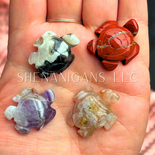 Sea Turtle - Tiny Crystal Carving | Symbol of Patience & Protection