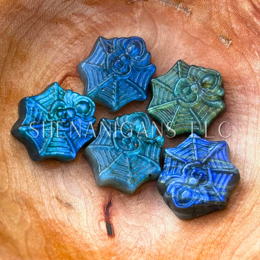 Spiderweb - Labradorite Flat Carving