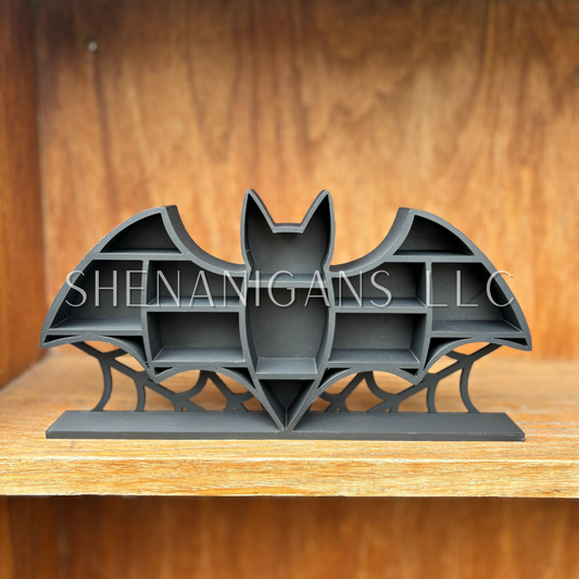 Flying Bat w/ Spider Web Curio Shelf