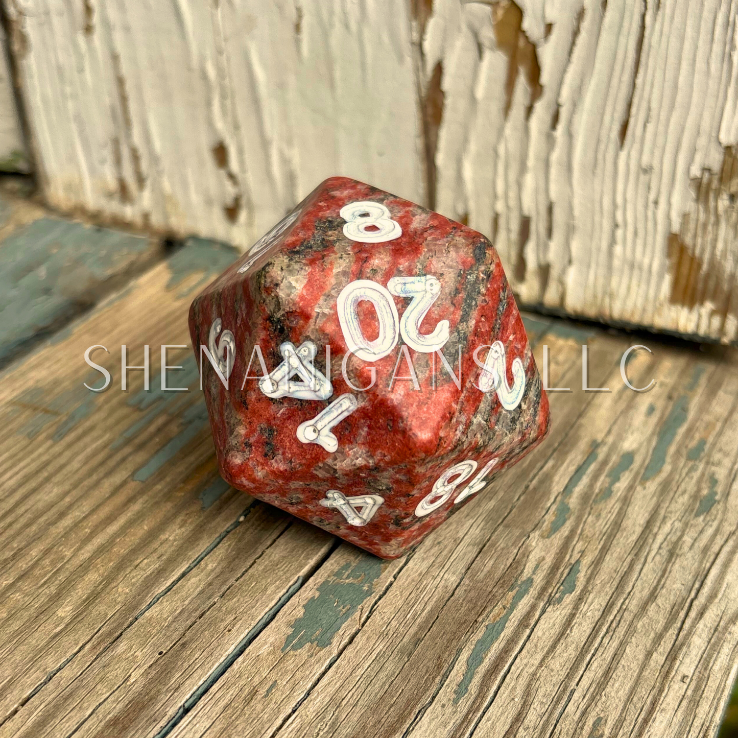 Large D20 Carved Crystal Dice