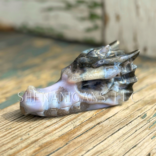 Moss Agate Dragon Head