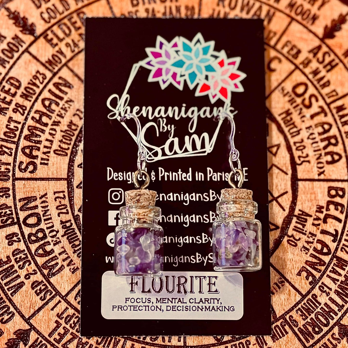 Crystal Chip Jar Earrings - Fluorite