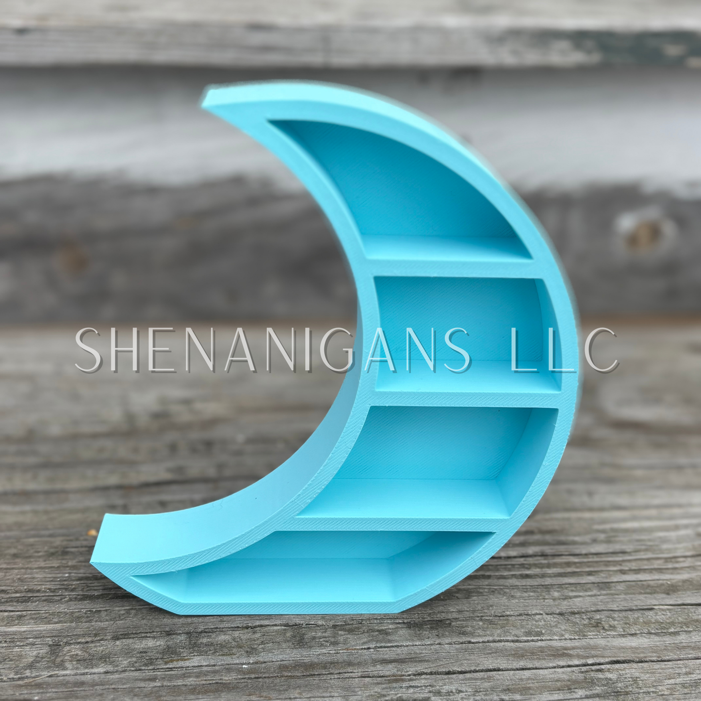 Curio Shelf Waxing Crescent - Represents the Maiden, symbolizing birth and youth - 3 Shelf - Trinket, Desk, Crystal