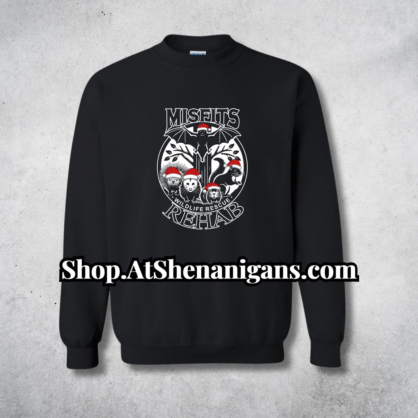 Misfits Rehab Wildlife Support Apparel - Official Merch - Christmas in Black
