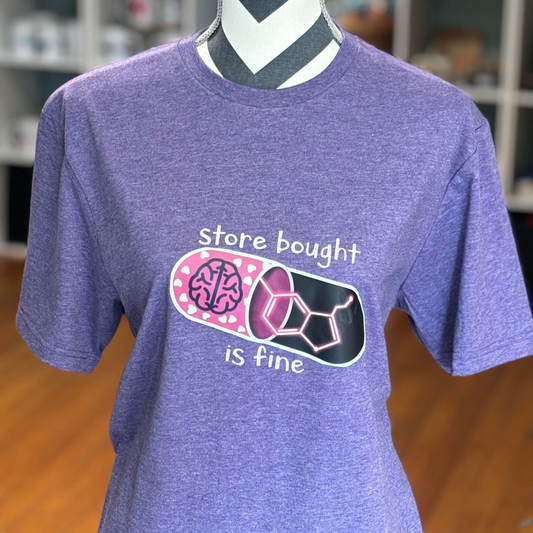 Store Bought Is Fine Purple Shirt, Serotonin Pill, Mental Health