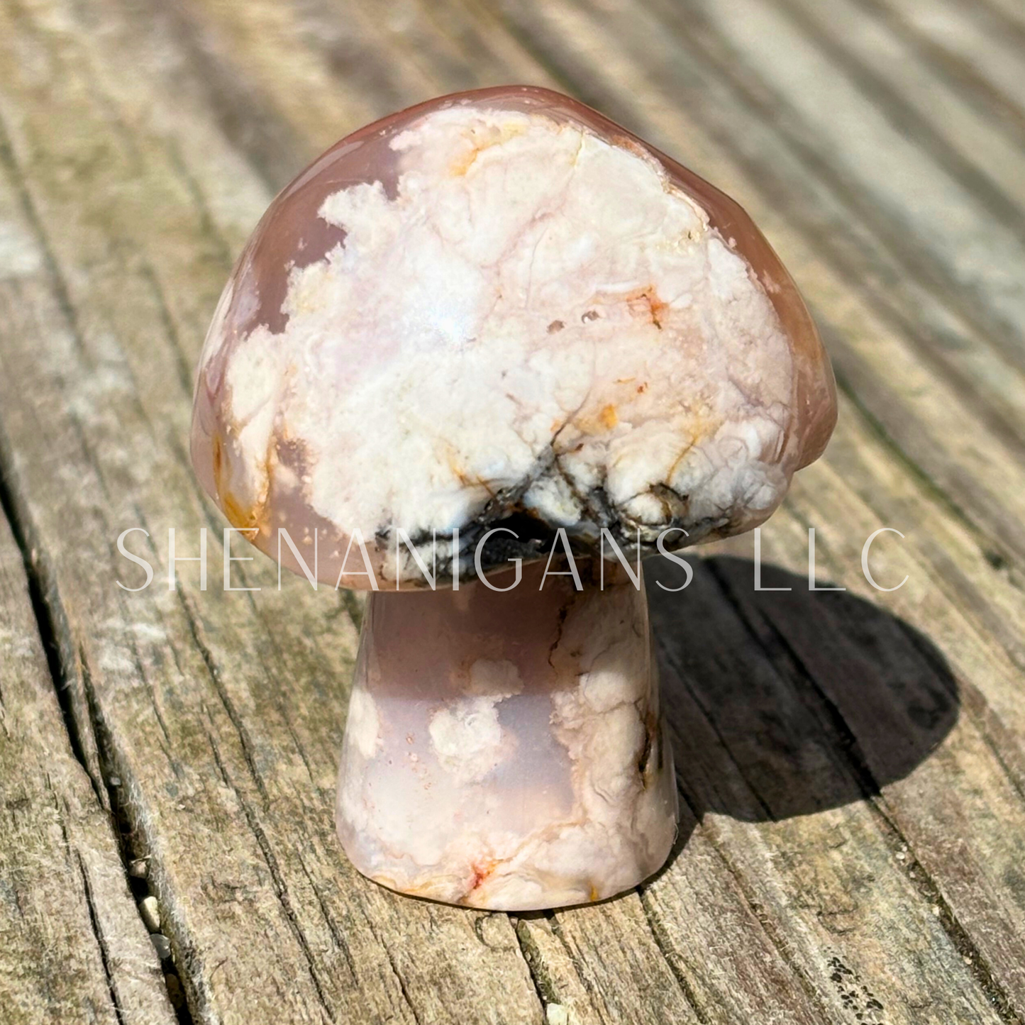 Druzy Flower Agate Mushroom - Crystal Carving