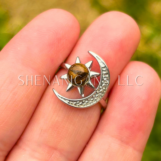 Rutile Sun and Star Ring - Alloy Setting
