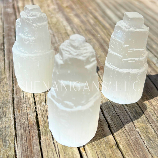 Selenite Polished Point Mineral Specimen Gemstone Crystal Obelisk