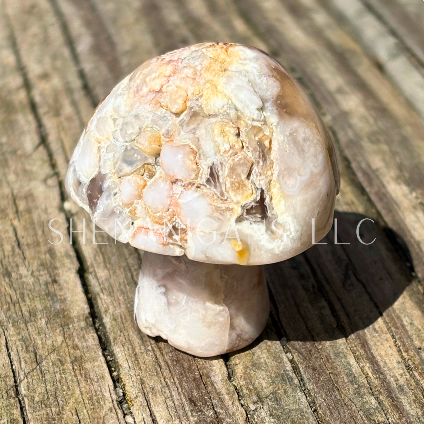 Druzy Flower Agate Mushroom - Crystal Carving
