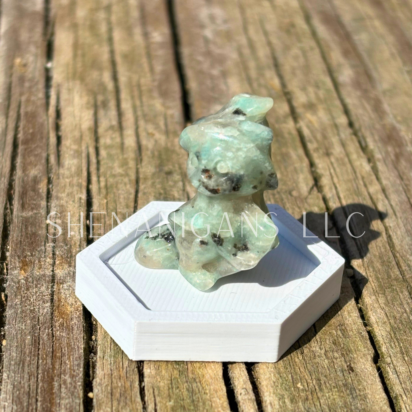 Flying Witch Cat with Hat on Broom - Small - Crystal Carving