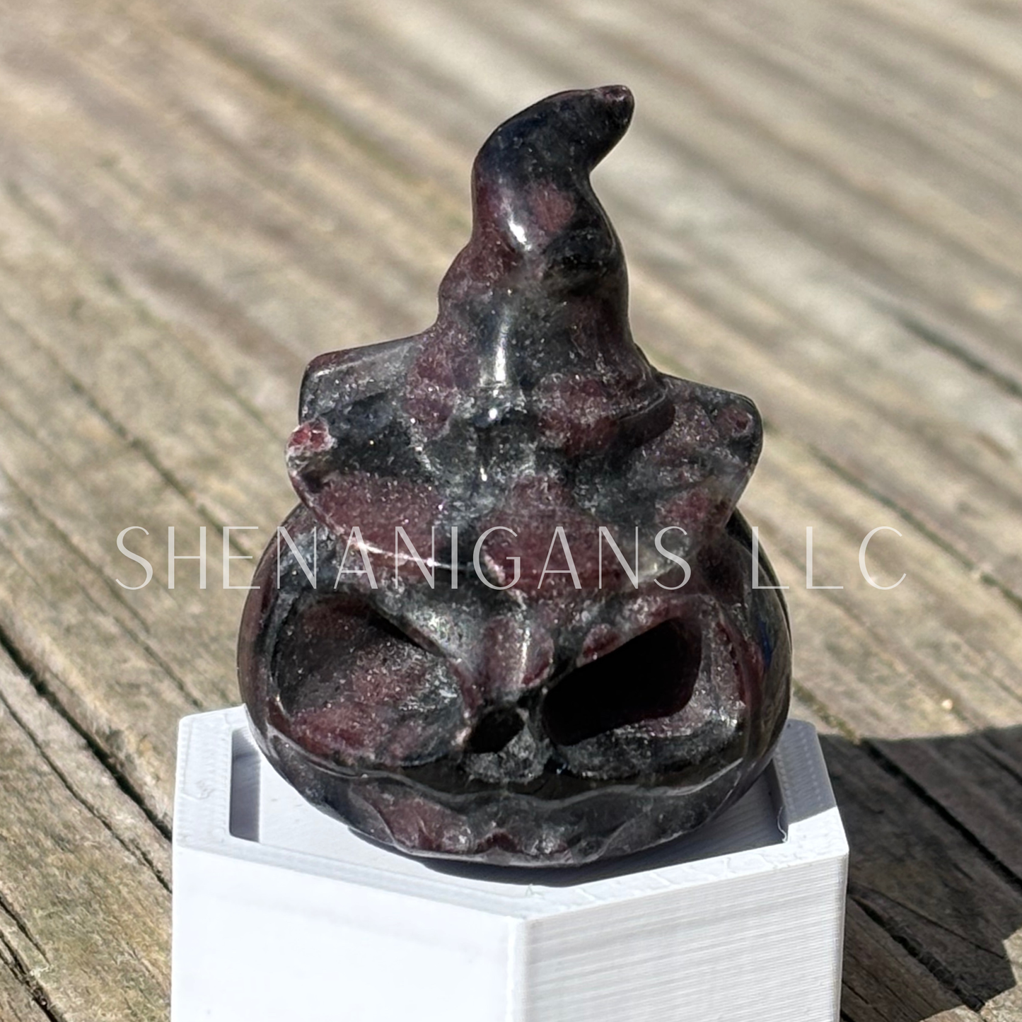 Pumpkin Head Witch Hat Jackolantern - Small - Crystal Carving