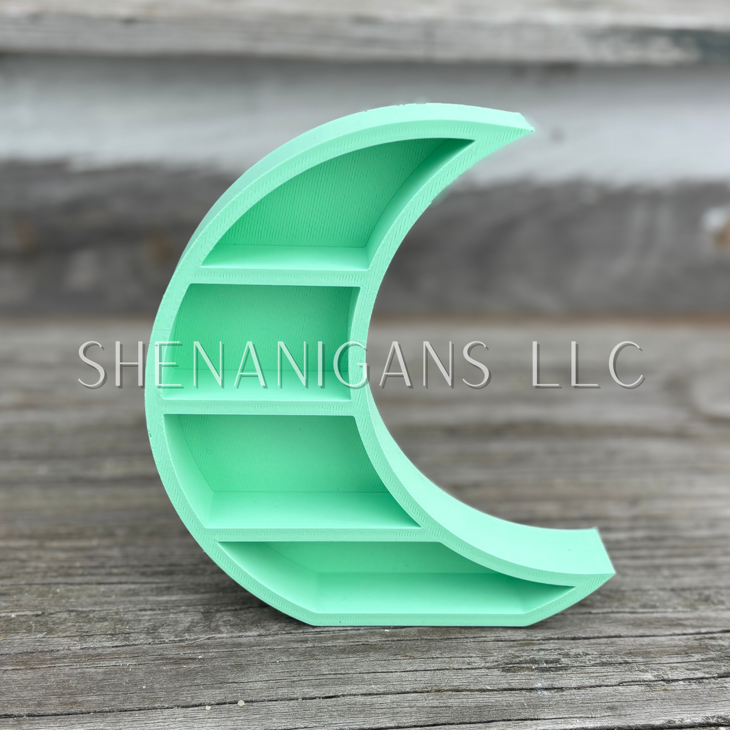 Curio Shelf Waning Crescent - Represents the Crone, symbolizing death and potential rebirth - 3 Shelf