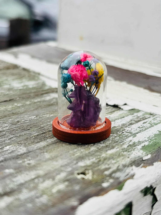 Purple Flourite Fox on Moon 1.25" Dome Jar