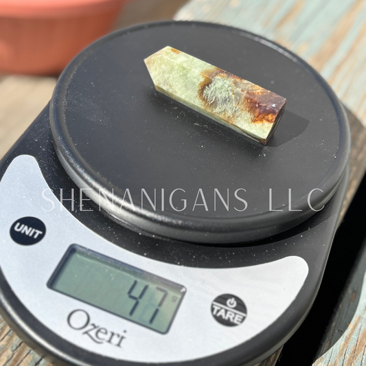 Moss Agate Polished Point Mineral Specimen Gemstone Crystal Obelisk Wand (Copy)